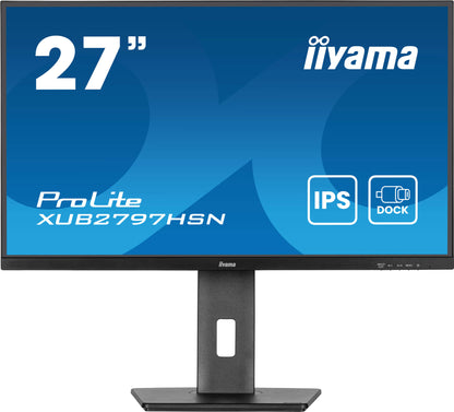 iiyama ProLite 27" IPS technology panel with USB-C dock and RJ45 (LAN)