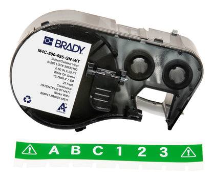 Brady M4C-500-595-GN-WT printer label Green, White Self-adhesive printer label