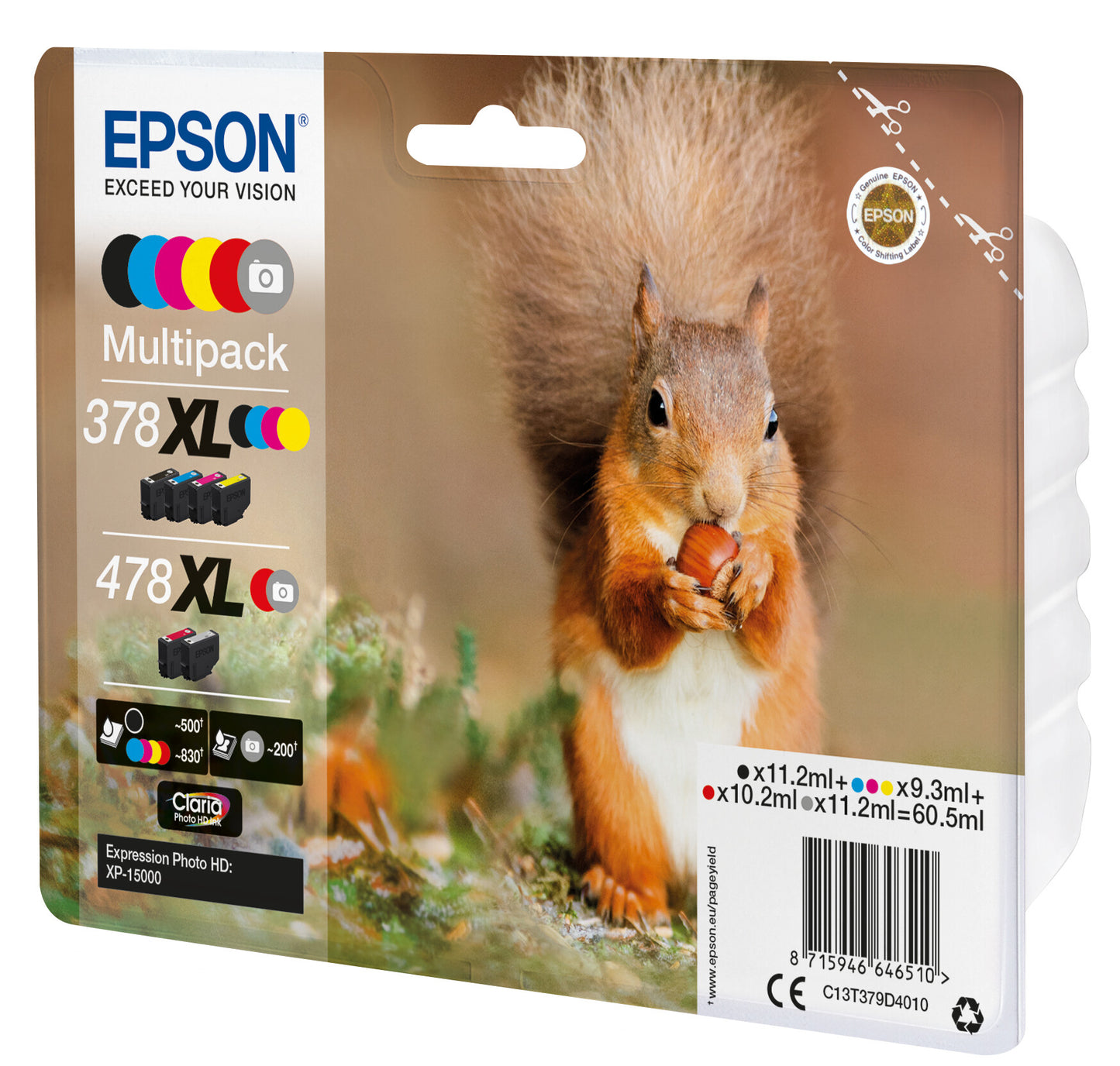 Epson Squirrel Multipack 6-colours 378XL / 478XL Claria Photo HD Ink