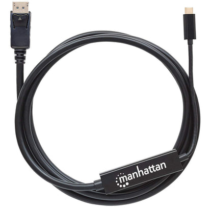 Manhattan USB-C to DisplayPort Cable, 4K@60Hz, 2m, Not Bi-Directional, Black, Three Year Warranty, Equivalent to CDP2DP2MBD