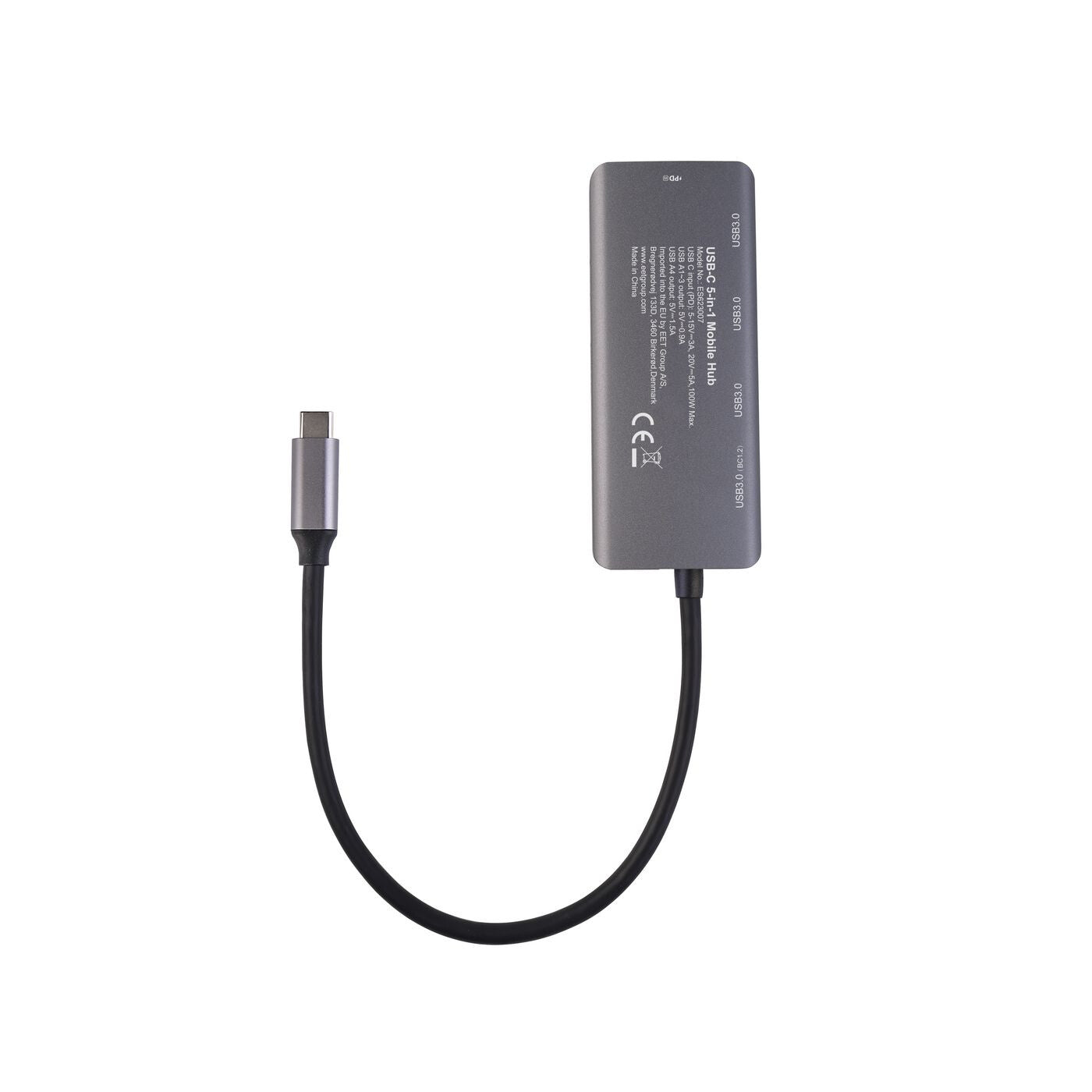 eSTUFF ES623007 interface hub USB 3.2 Gen 1 (3.1 Gen 1) Type-C 5000 Mbit/s Aluminium