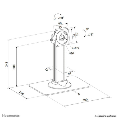 Neomounts DS15-631BL1 Tablet desk stand - max 3 kg | 6,6 lbs - lockable