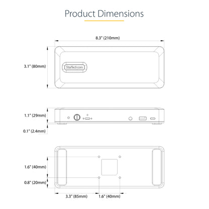 StarTech.com USB-C Docking Station - Multi Monitor HDMI/DP/DP Alt Mode USB-C Dock - 3x 4K30 / 2x 4K60 - 7-Port USB Hub - 60W Power Delivery - GbE - 3.5mm Audio - Works With Chromebook certified - TAA