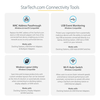 StarTech.com USB C Dock - 4K 60Hz Quad Monitor DisplayPort & HDMI - Universal USB-C Docking Station with 100W Power Delivery - USB Hub with 1x USB Type-C & 3x USB-A, Ethernet, Audio