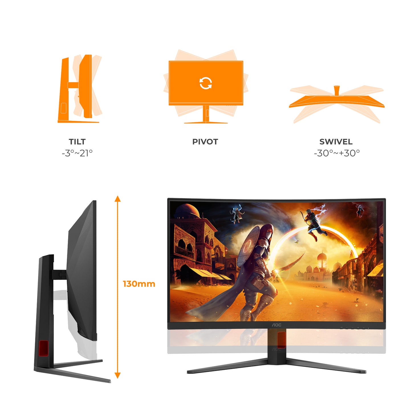 AOC G4 C32G4Z computer monitor 80 cm (31.5") 1920 x 1080 pixels Full HD LCD Black, Red
