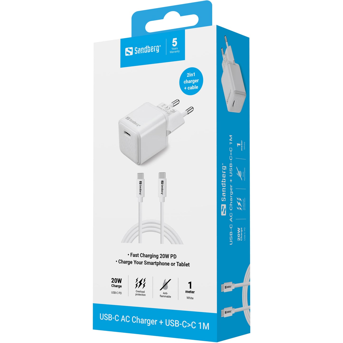 Sandberg USB-C 20W Charger EU+USB-CC