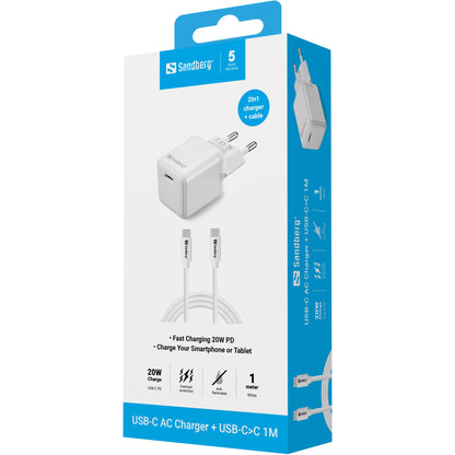 Sandberg USB-C 20W Charger EU+USB-CC