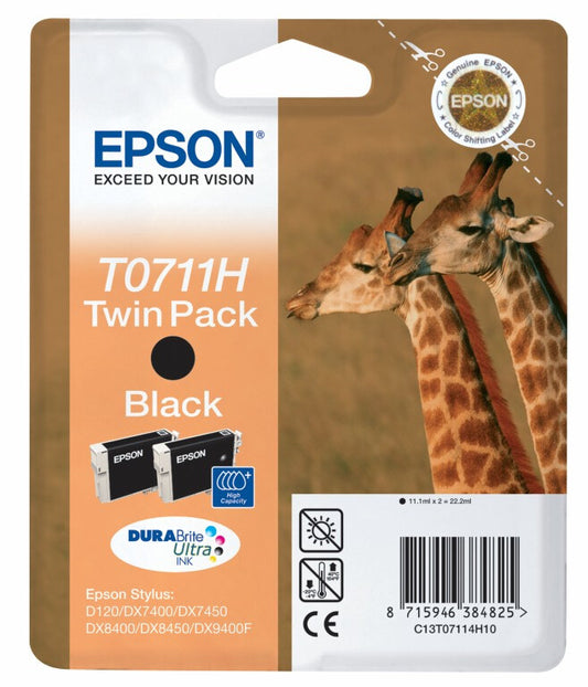 Epson Giraffe Twinpack Black T0711H DURABrite Ultra ink cartridge