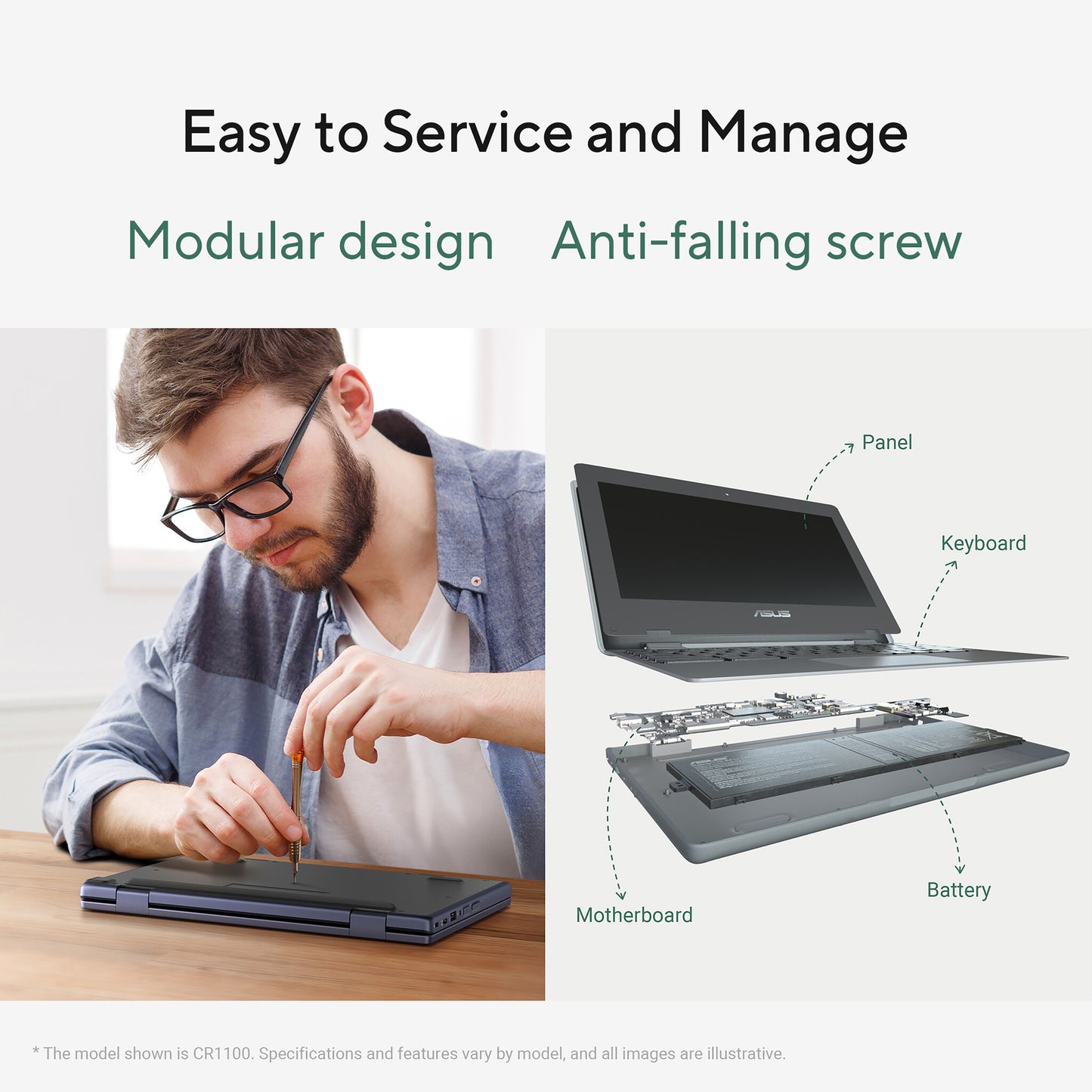 ASUS Chromebook CZ11 CZ1104CM2A-N00122 ARM Cortex 520 Laptop 29.5 cm (11.6") HD 8 GB LPDDR4x-SDRAM 64 GB eMMC Wi-Fi 6 (802.11ax) ChromeOS Grey