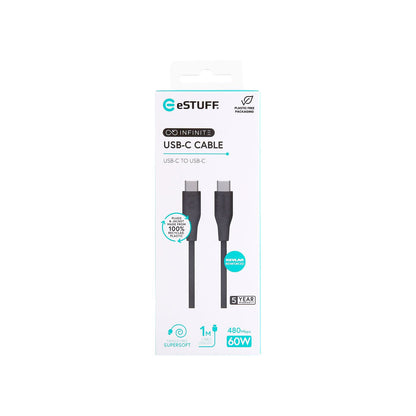 eSTUFF ES604180 USB cable USB 2.0 1 m USB C 60 W Black