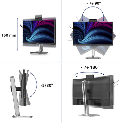 Philips 4000 series 24B2U4301H/00 computer monitor 60.5 cm (23.8") 1920 x 1080 pixels Full HD LCD Grey