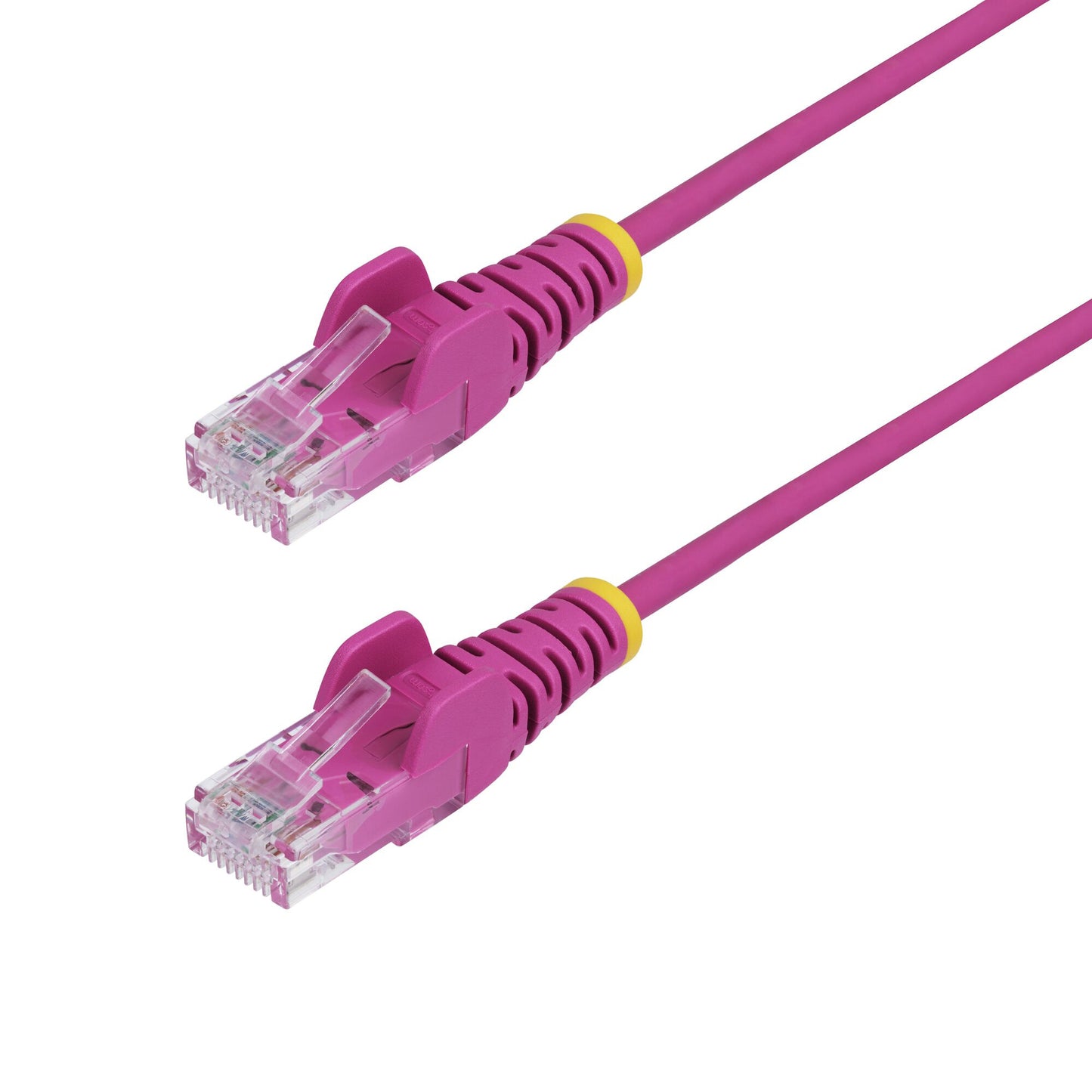 StarTech.com 50cm Pink Slim CAT6 Ethernet Cable, Snagless, 100W PoE, UTP, LSZH, 28AWG Pure Bare Copper Wire, Slim RJ45 Network Patch Cord w/Strain Reliefs, Individually Tested