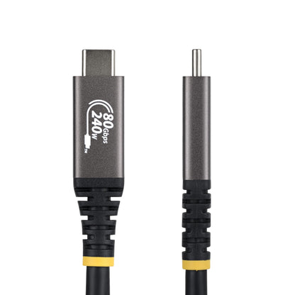 StarTech.com 1.5m (5ft) USB4 Cable, 80Gbps, USB-IF Certified USB-C Cable, 240W PD, 8K 120Hz/4K 240Hz DP2.1 DP80, TPE Jacket, Thunderbolt 4 Compatible - Black USB-C Cord