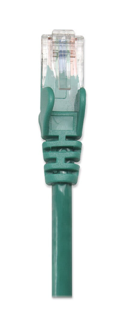 Intellinet Network Patch Cable, Cat5e, 0.5m, Green, CCA, U/UTP, PVC, RJ45, Gold Plated Contacts, Snagless, Booted, Lifetime Warranty