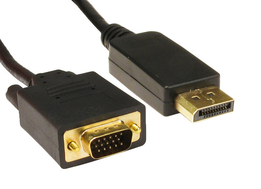 Cables Direct DisplayPort - VGA, 1m VGA (D-Sub) Black