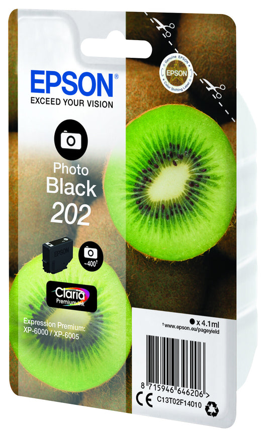 Epson Kiwi Singlepack Photo Black 202 Claria Premium ink cartridge
