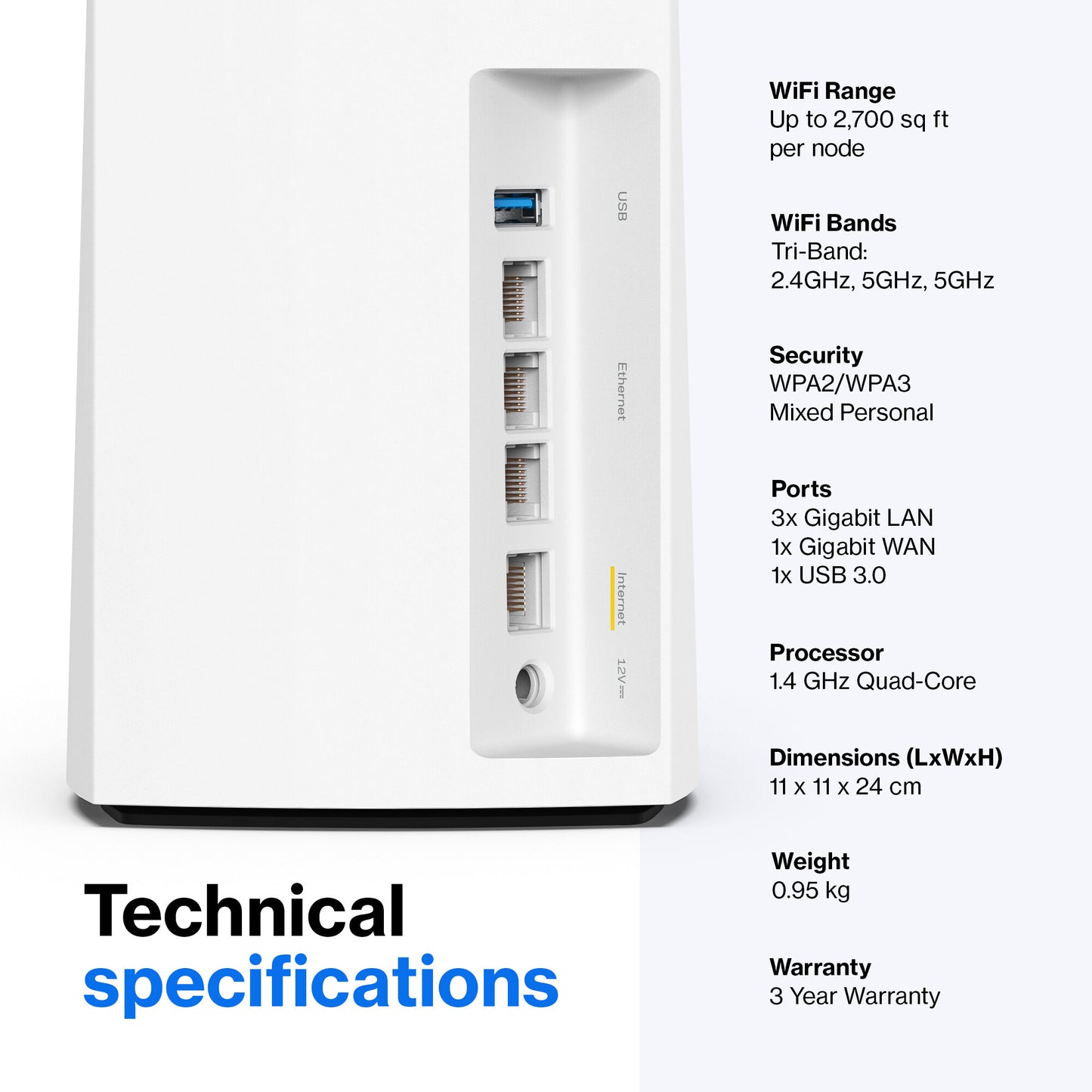 Linksys Velop Whole Home Intelligent Mesh WiFi 6 (AX4200) System, Tri-Band, 2-pack