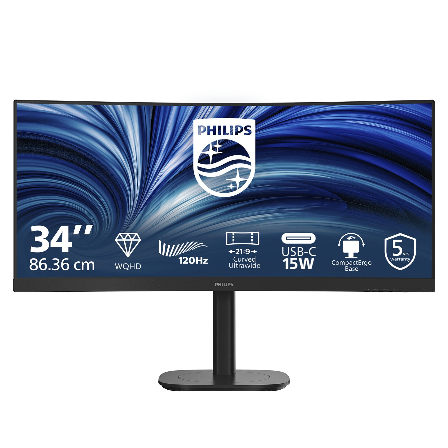 Philips 34B2N3500C/00 computer monitor 86.4 cm (34") 3440 x 1440 pixels Wide Quad HD LCD Black