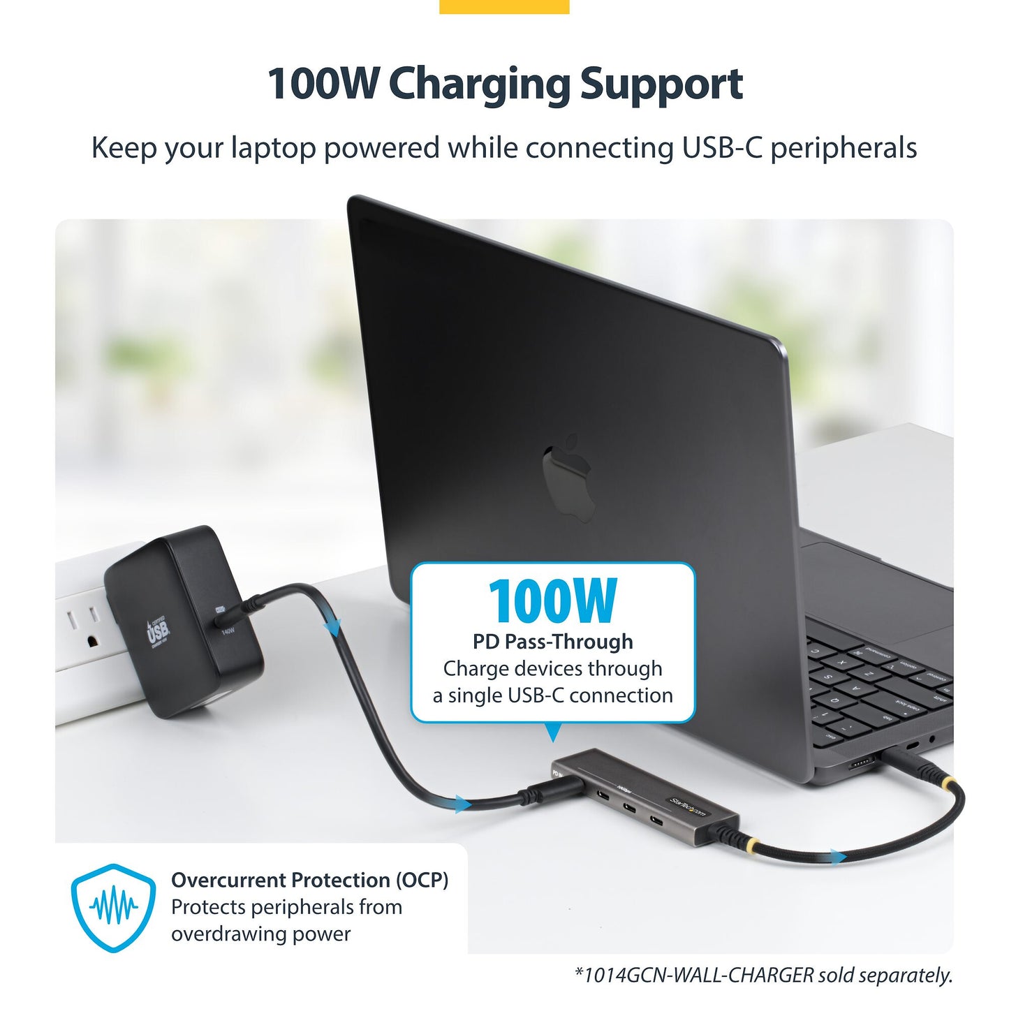 StarTech.com 4-Port USB-C Hub, 10Gbps, 100W PD Charging, 4x USB-C Ports, Overcurrent Protection, PCR Aluminum, For MacBook / Dell / ThinkPad / HP / iPad / Tablet