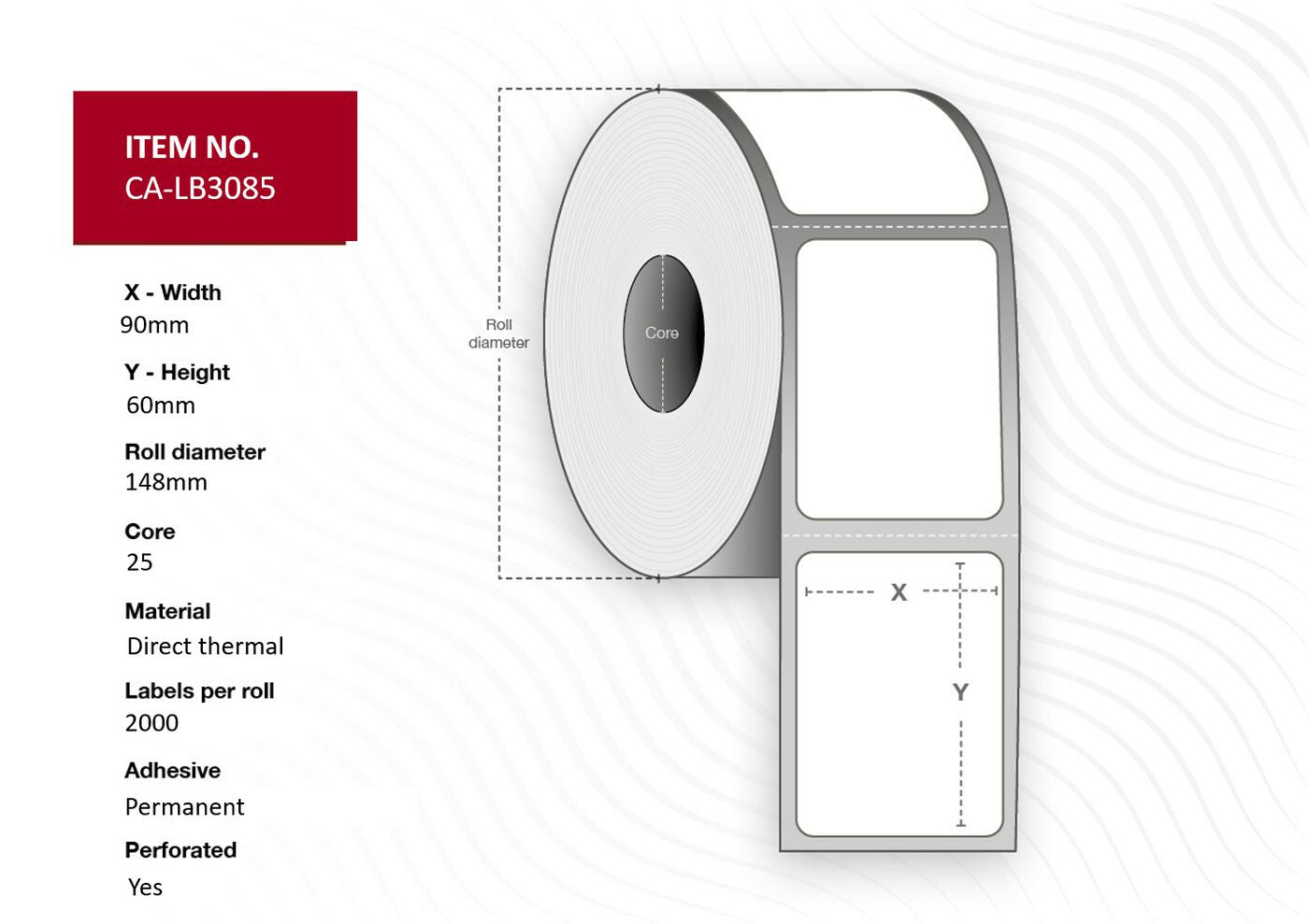 Capture CA-LB3085 printer label White