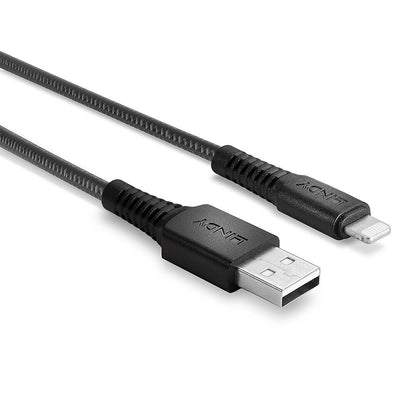 Lindy 0.5m Reinforced USB Type A to Lightning Charge and Sync Cable