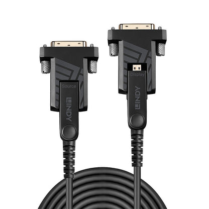 Lindy 70m Fibre Optic Hybrid Micro-HDMI 18G Cable with Detachable HDMI and DVI Connectors