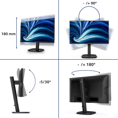 Philips 3000 series 24B2N3200D/00 computer monitor 61.2 cm (24.1") 1920 x 1200 pixels WUXGA LCD Black