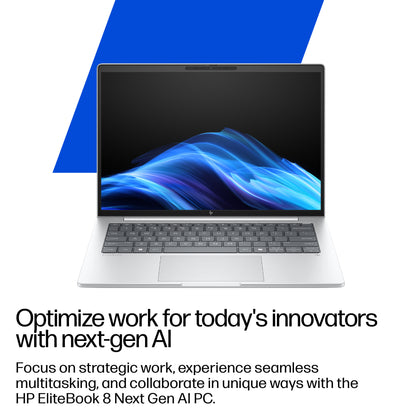 HP EliteBook 8 G1i Next Gen AI Wolf Pro Security Edition Copilot+ PC Intel Core Ultra 5 228V Laptop 35.6 cm (14") WUXGA 32 GB LPDDR5x-SDRAM 512 GB SSD Wi-Fi 7 (802.11be) Windows 11 Pro Silver
