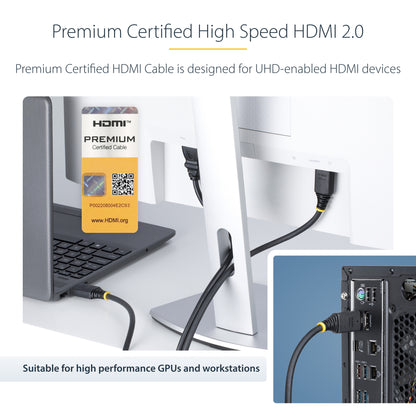 StarTech.com 4m (13ft) Premium Certified High Speed HDMI Cable, 4K 60Hz/1440p 144Hz, HDR10/HDCP 2.2/ARC, 18Gbps, UHD HDMI 2.0 Cord for TV/Monitor/Display, TPE Jacket