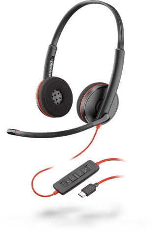 POLY Blackwire 3220 Stereo USB-C Headset +USB-C/A Adapter (Bulk)