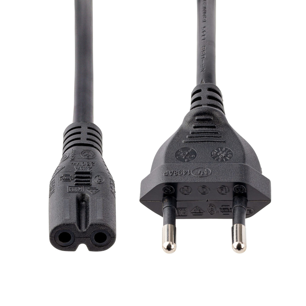 StarTech.com 2m (6ft) Laptop Power Cord, EU Plug to C7, 2.5A 250V, 18AWG, Laptop Replacement Cord, Printer Power Cable, Laptop Charger Cord, Laptop Power Brick Cord