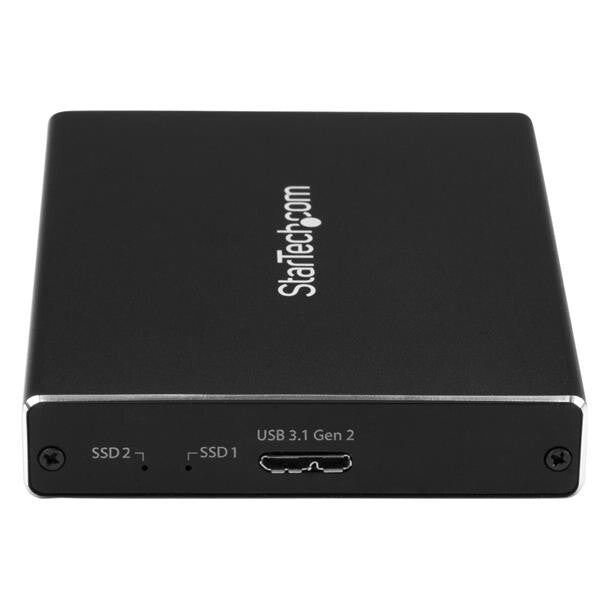StarTech.com Dual-Slot Drive Enclosure for M.2 SATA SSDs - USB 3.1 (10Gbps) - RAID