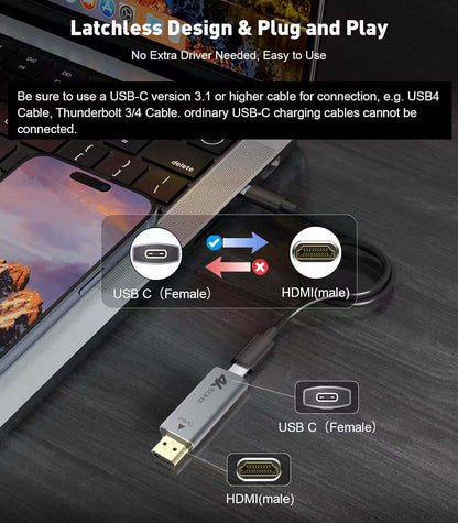 Microconnect HDMIUSB3.2A video cable adapter HDMI Type A (Standard) Black, Silver