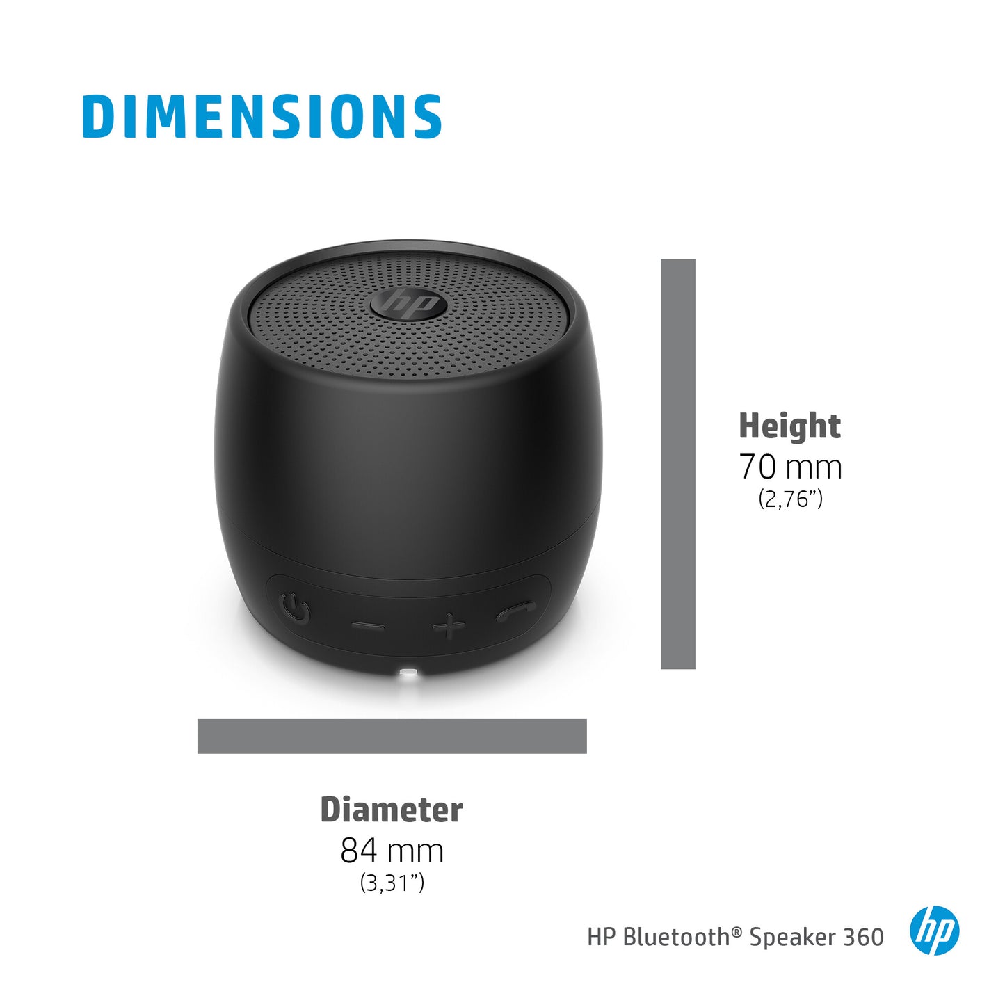 HP Black Bluetooth Speaker 360
