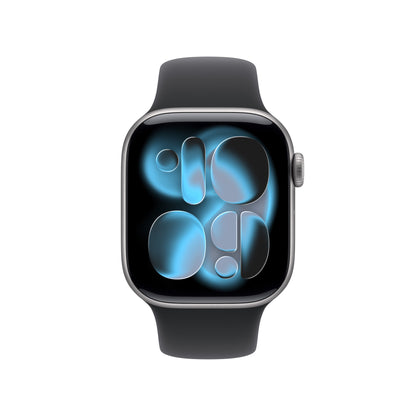 Apple Watch Series 11 GPS + Cellular 42mm Space Grey Aluminium Case with Black Sport Band - M/L