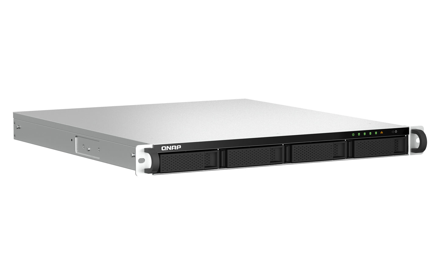 QNAP TS-464U-RP NAS Rack (1U) Intel® Celeron® N5095 8 GB DDR4 0 TB QNAP Turbo System Aluminium, Black