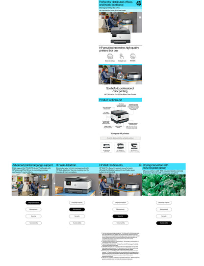 HP OfficeJet Pro 9120b Wireless All-in-One Color Printer, Two-sided printing; Copier, Scanner