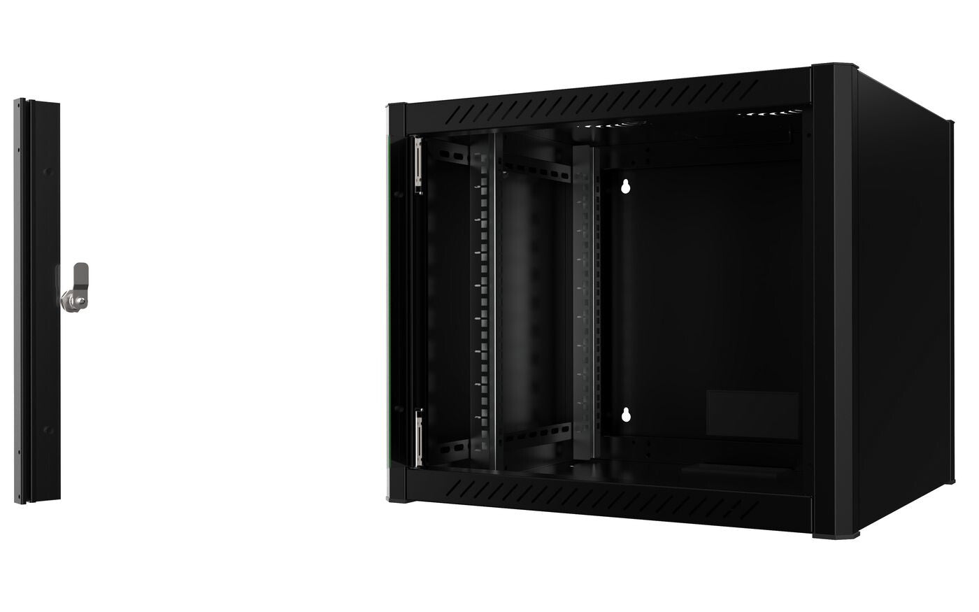 Lanview RWM09U56BL rack cabinet 9U Wall mounted rack Black