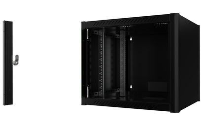 Lanview RWM09U56BL rack cabinet 9U Wall mounted rack Black