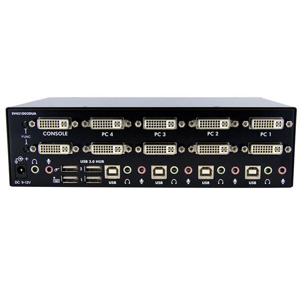 StarTech.com 4 Port Dual DVI USB KVM Switch with Audio & USB 2.0 Hub