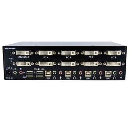 StarTech.com 4 Port Dual DVI USB KVM Switch with Audio & USB 2.0 Hub