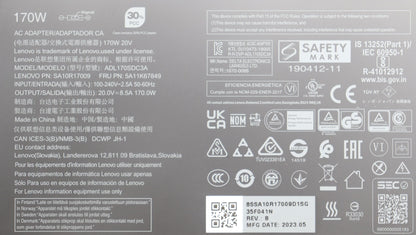 Lenovo 5A11K67849 power adapter/inverter Indoor 170 W Black