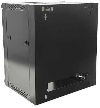 Intellinet 19" Network Cabinet - Wall Mount (Standard), 6U, 450mm Deep, Black, Flatpack, Max 60kg, Suitable also for use on desk or floor, Usable Depth 270mm to 350mm, Metal & Glass Door, Back Panel, Removeable Sides,Parts for wall installation not includ