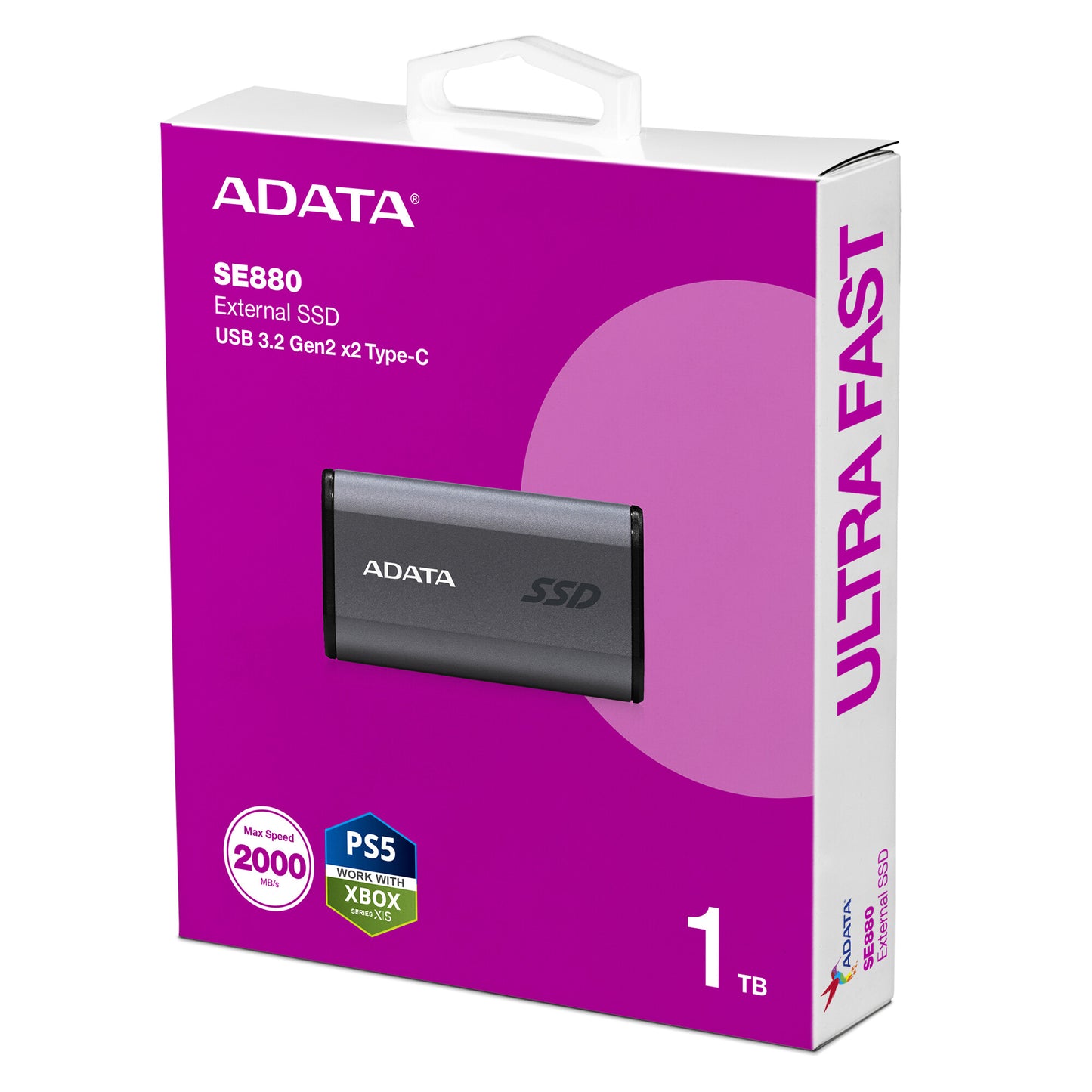 ADATA SE880 1 TB USB Type-C 3.2 Gen 2 (3.1 Gen 2) Grey
