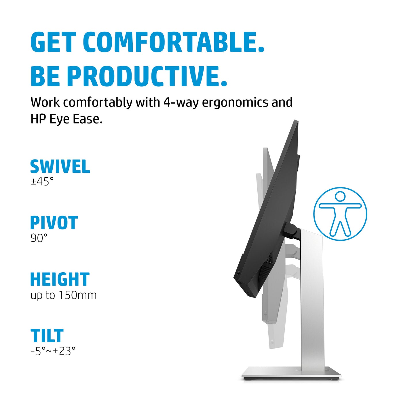 HP E24m G4 computer monitor 60.5 cm (23.8") 1920 x 1080 pixels Full HD Black, Silver