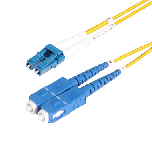 StarTech.com 50m (164ft) LC to SC (UPC) OS2 Single Mode Duplex Fiber Optic Cable, 9/125µm, 100G, Bend Insensitive, Low Insertion Loss - LSZH Fiber Jumper Cord