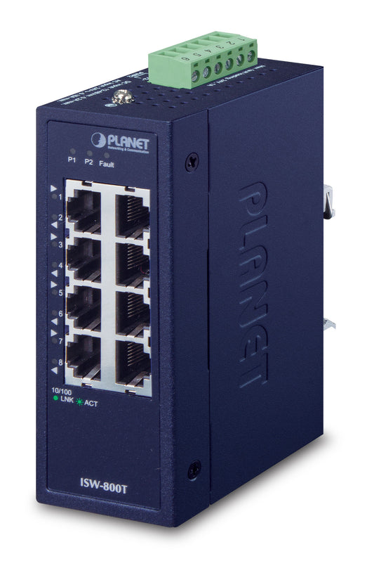 PLANET ISW-800T network switch, Unmanaged, 8-port, blue