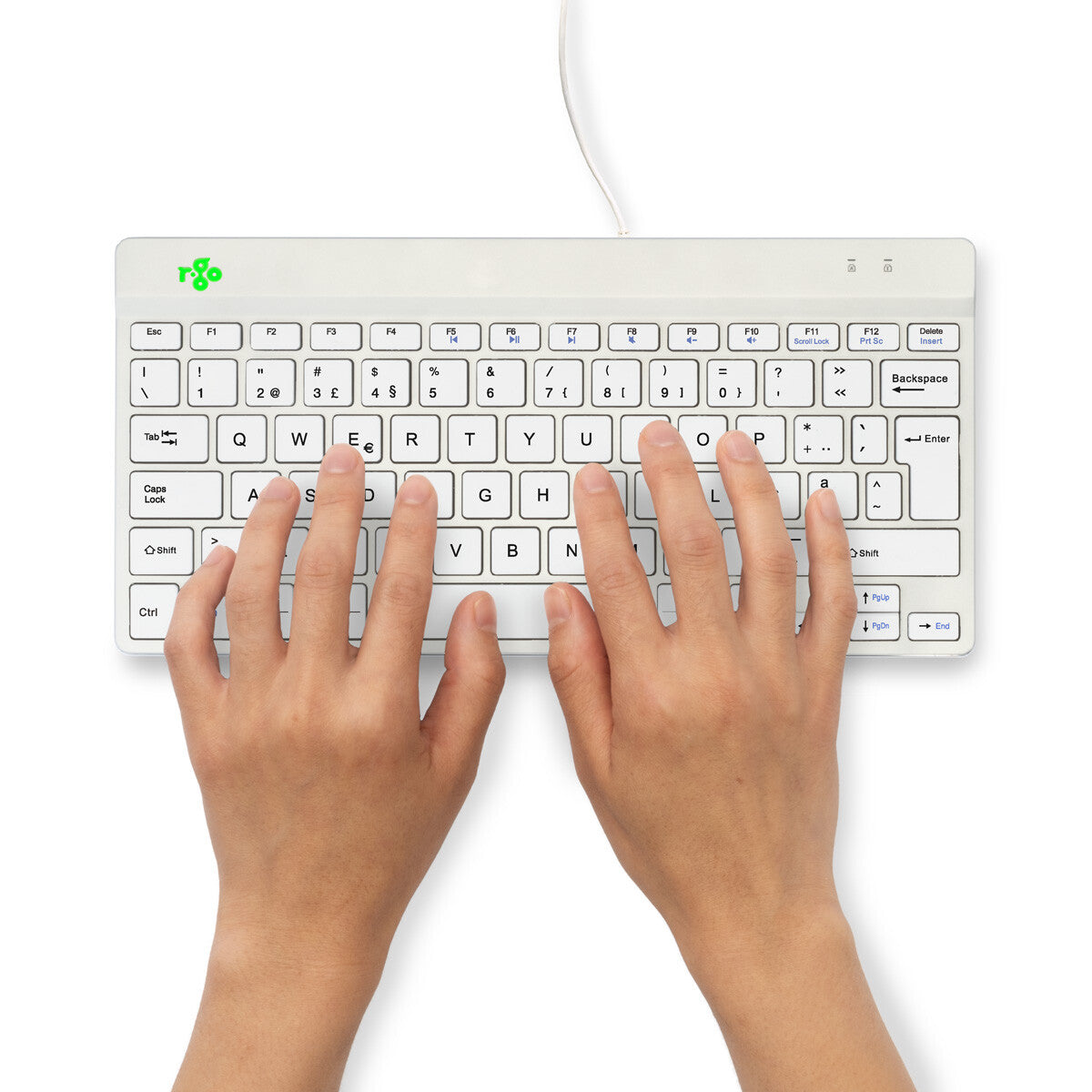 R-Go Tools Ergonomic keyboard R-Go Compact Break, compact keyboard with break software, QWERTY (PT), wired, white