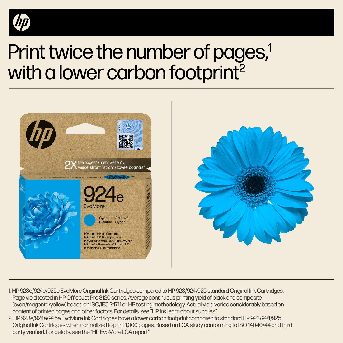HP 924e EvoMore Cyan Original Ink Cartridge