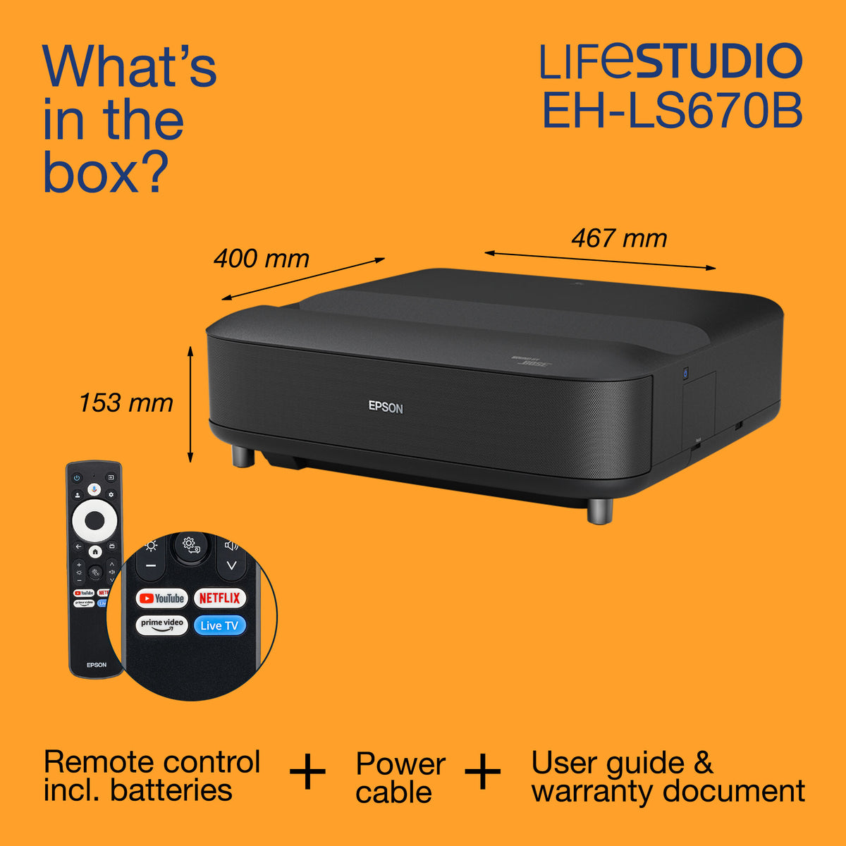 Epson Lifestudio Grand EH-LS670B - Metallic black